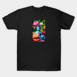 Buddha Sitting on a Lotus Flower with a baby elephant T-Shirt